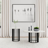 Orleans Furniture - Coaster - Haven 2-piece Round Marble Coffee and End Table Set Black - 706208-S2